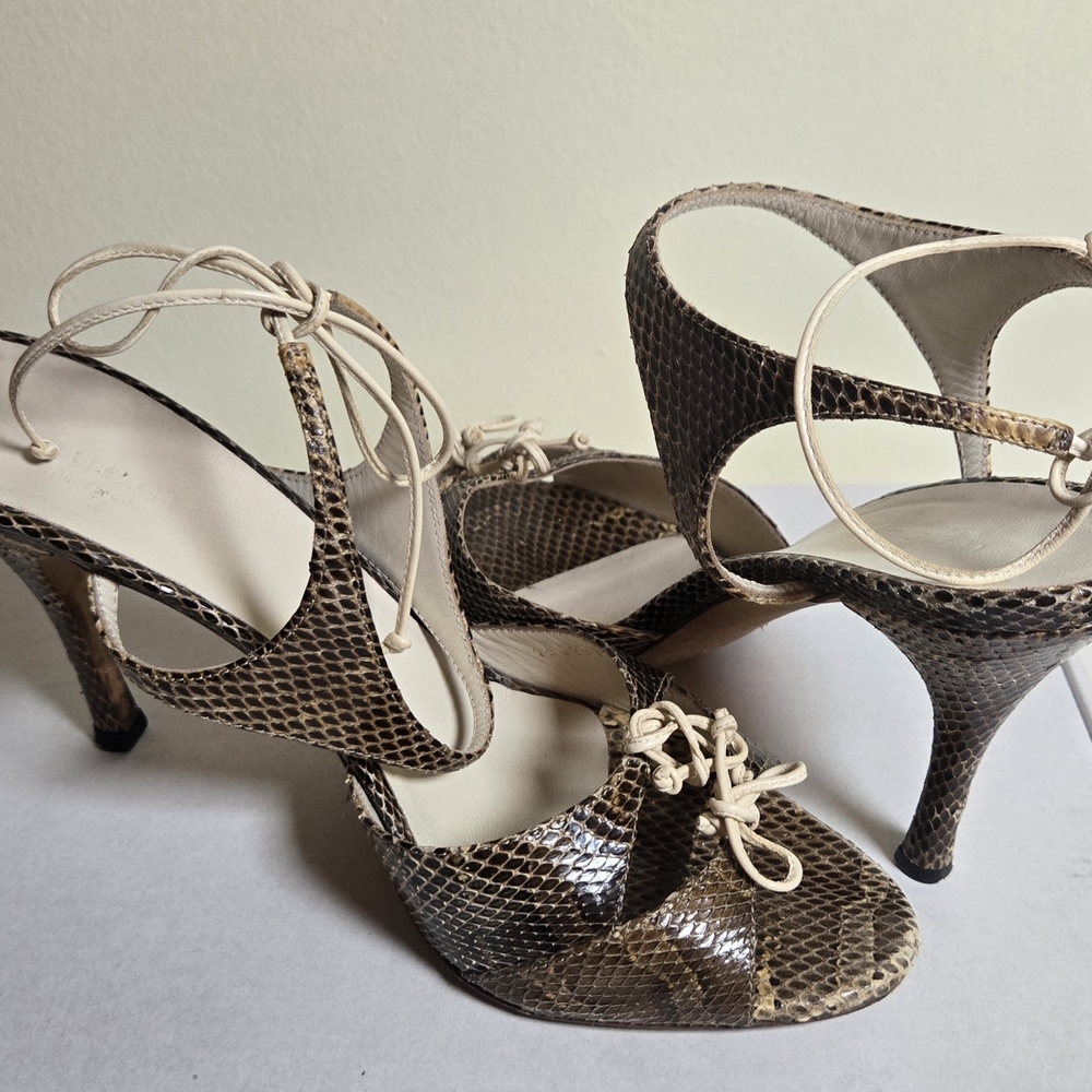 Vintage Gucci Brown Snakeskin Women's Heels - Picture 5 of 7
